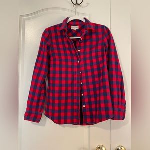JCrew Blue and Red Checkered Flannel